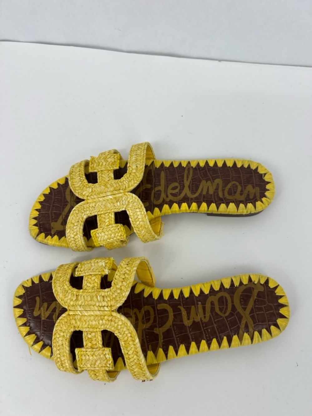 Sam Edelman Beckie Yellow Braided Slide Sandals